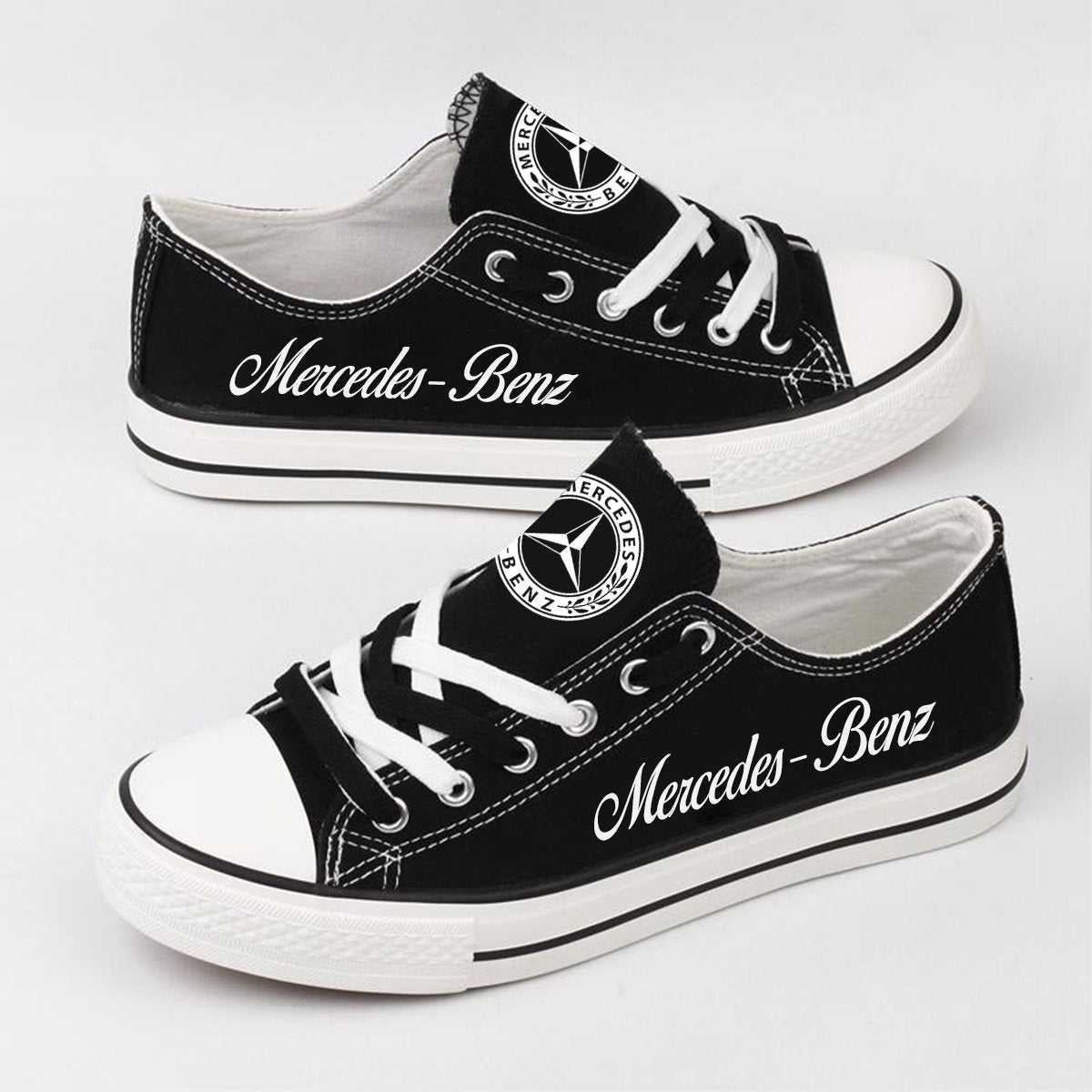 Mercedes Black Low Top Canvas Shoes