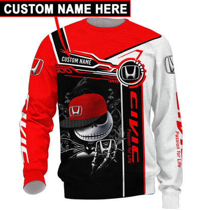 Sweats à capuche unisexes Honda SKLT T-shirts Nom personnalisé imprimé sur toute la surface V14