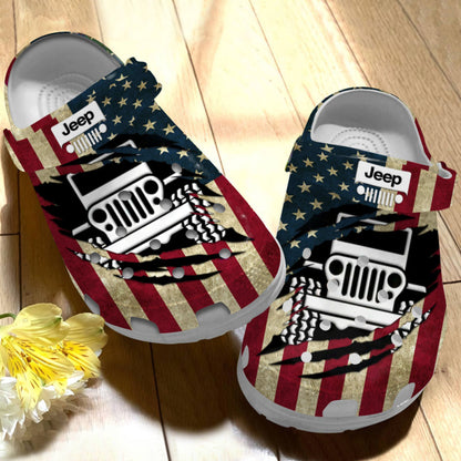 Jeep Crocs Crocband Clog American Flag