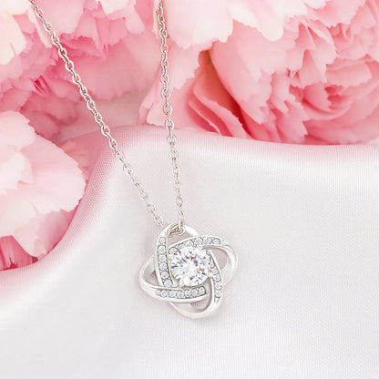 To My Beautiful Mom on My Wedding Day Love Knot Necklace, Mother of the Bride Gift