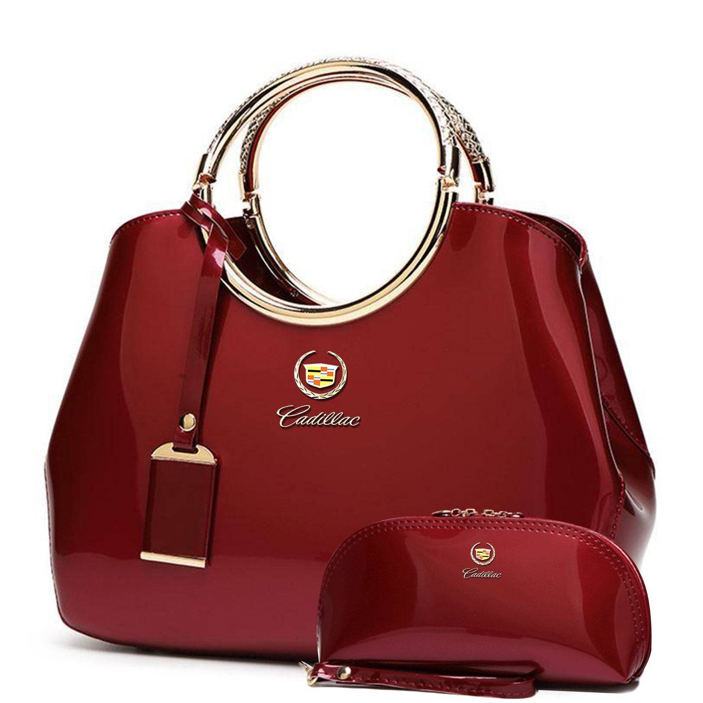 Cadillac Deluxe Women Handbag With Free Matching Wallet-bag-Driver Apparel-Red-Driversapparel.com