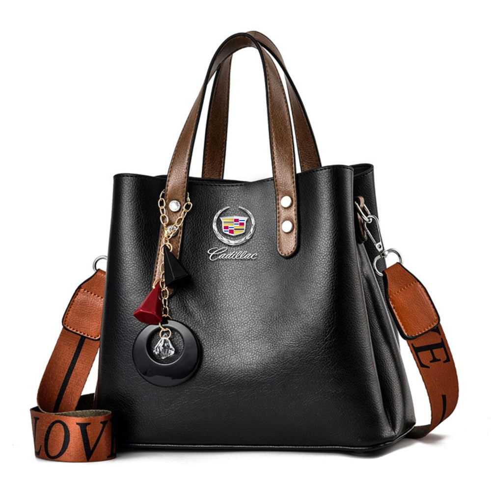 Cadillac Luxury Leather Women Handbag-bag-Driver Apparel-Black-Driversapparel.com