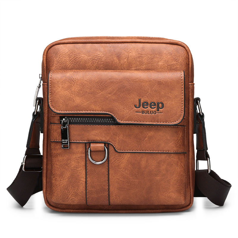 Jeep Leather Bag For Men 2023-bag-Driver Apparel-Brown-Driversapparel.com