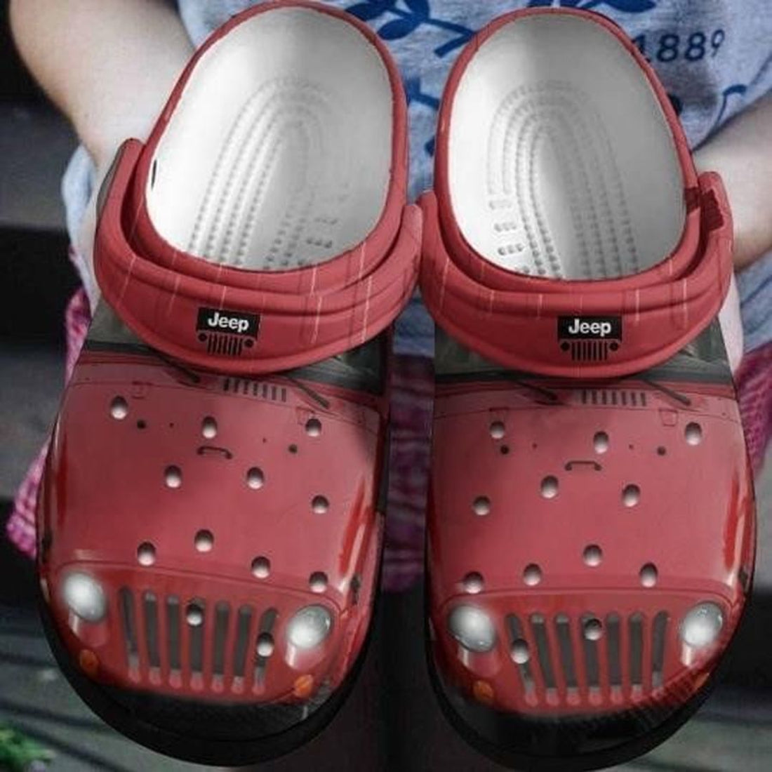 Jeep Crocs Crocband Clog Shoes Red Style