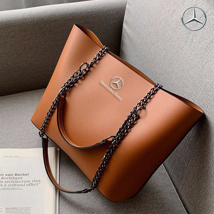 Mercedes Deluxe Large Capacity Genuine Leather Bag-bag-Driver Apparel-Brown-Driversapparel.com