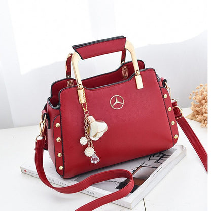 Mercedes Genuine Leather Ladies Handbag-bag-Driver Apparel-Red-Driversapparel.com