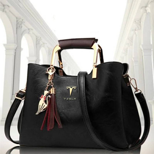 Tesla Deluxe Handbag For Women-bag-Driver Apparel-Black-Driversapparel.com