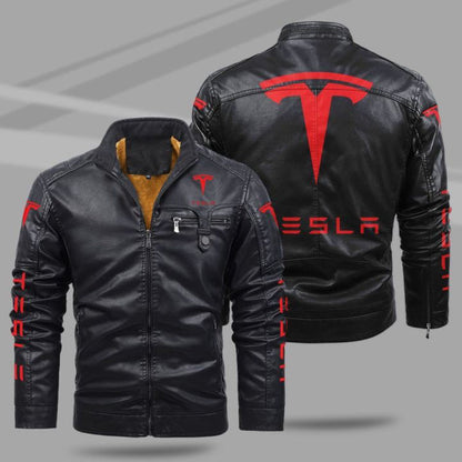 Tesla Jacket Tesla Fleece Leather Jacket V37