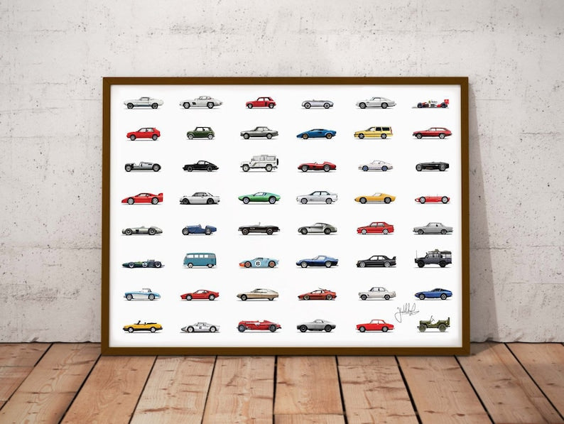 Affiche d'art imprimée Ultimate Car Classics