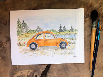 Watercolor Vehicle Portrait from Photo