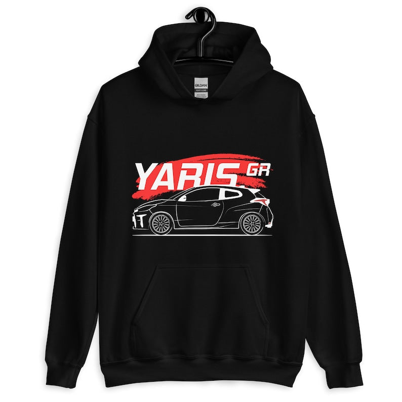 Sweat à capuche unisexe JDM Yaris GR : vêtements automobiles pour passionnés de course