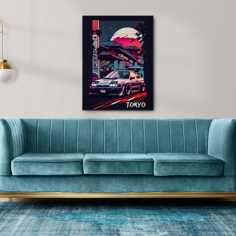 JDM Poster Print: Tokyo Street Car Wall Art_driver_clothing_drivi.store