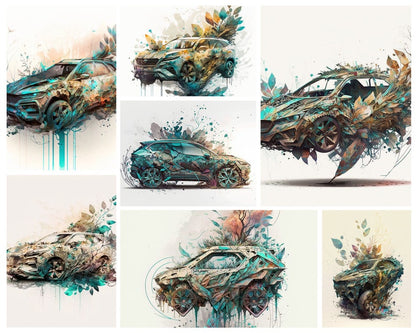 Watercolor Future Cars: 41 Artistic Automotive Illustrations