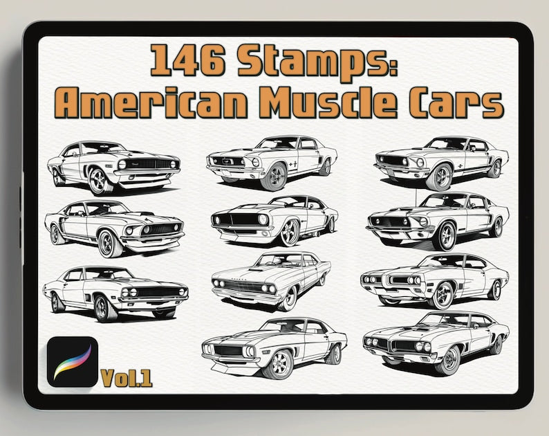 Ultimate Muscle Car Procreate Brushset Bundle_driver_apparel_drivi.store