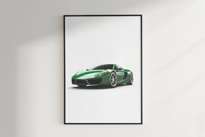 Minimalist Sports Car Collection: Digital Prints for Boys' Rooms