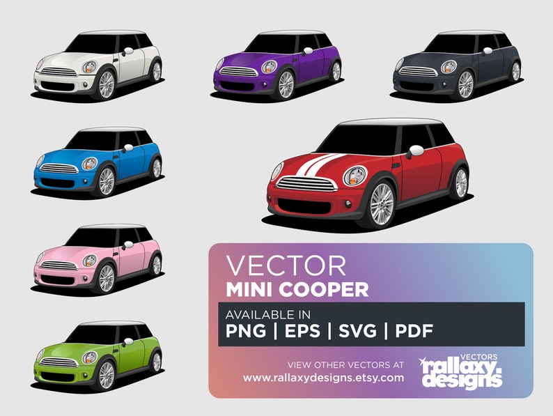 Mini Cooper Car Digital Art Vector Pack