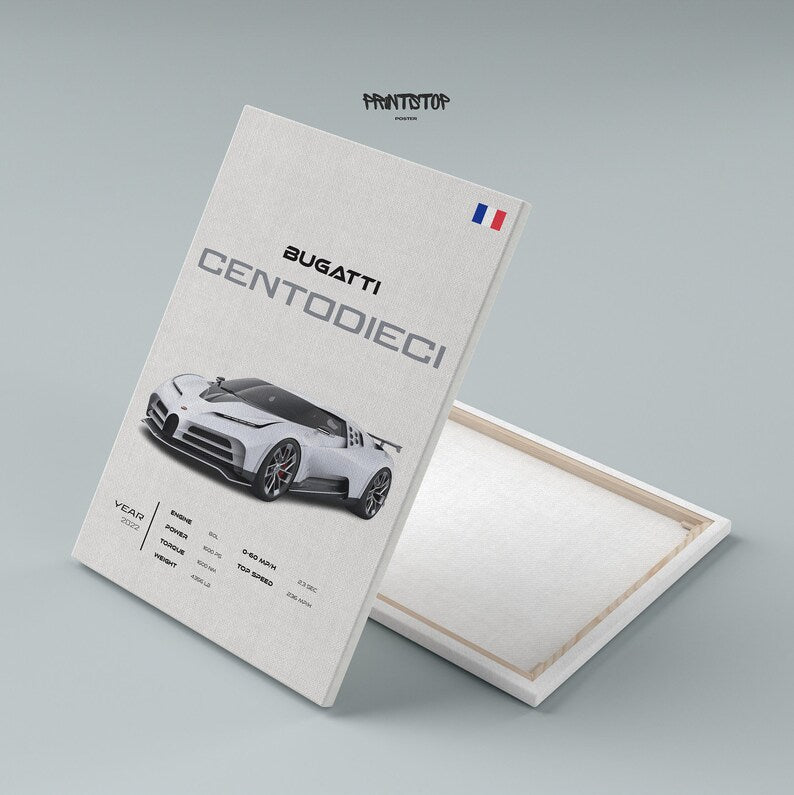 Bugatti Centodieci: Modern Supercar Poster_driver_clothing_drivi.store