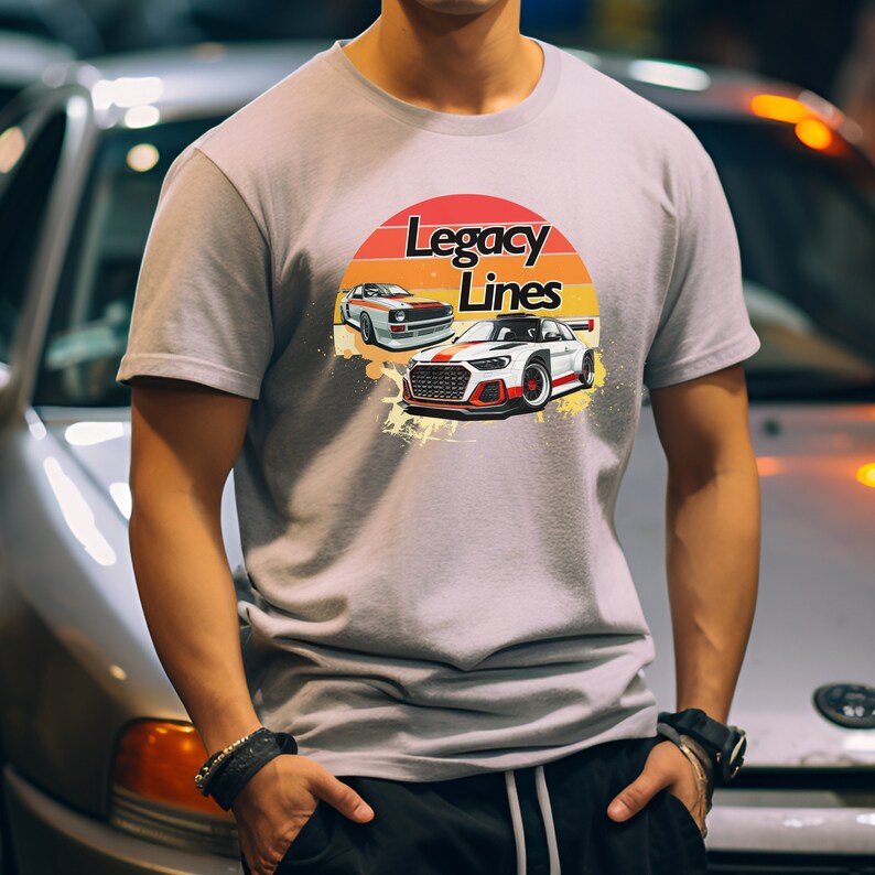 Audi S Rally: Retro Sunset Car Enthusiast Shirt