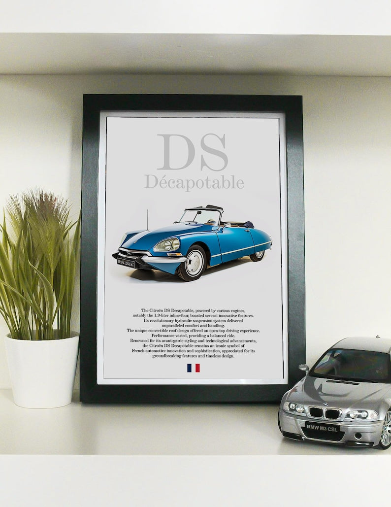 Affiche de voiture française classique Citroën DS