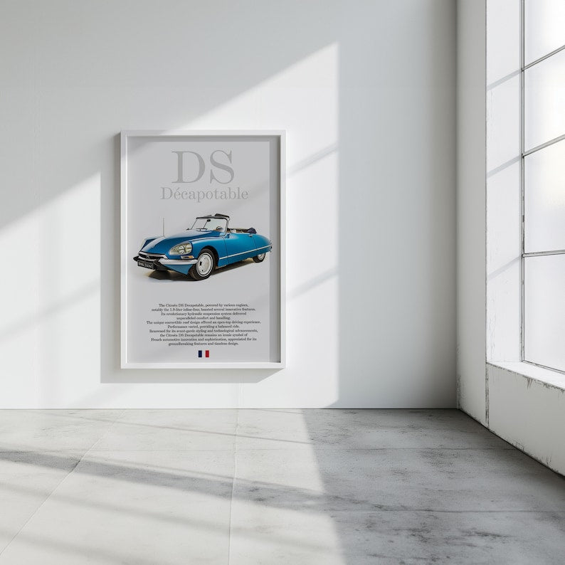 Affiche de voiture française classique Citroën DS