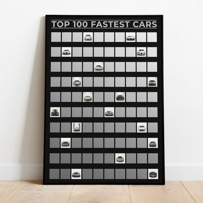 100 Fastest Race Cars: Scratch-Off Poster for Car Enthusiasts