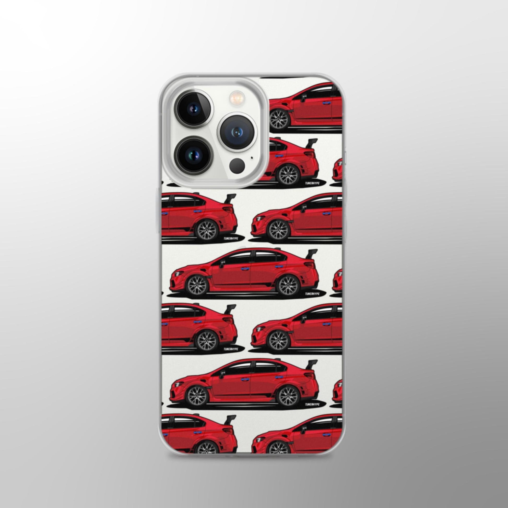 Subaru WRX STI Clear iPhone Case - Pure Red