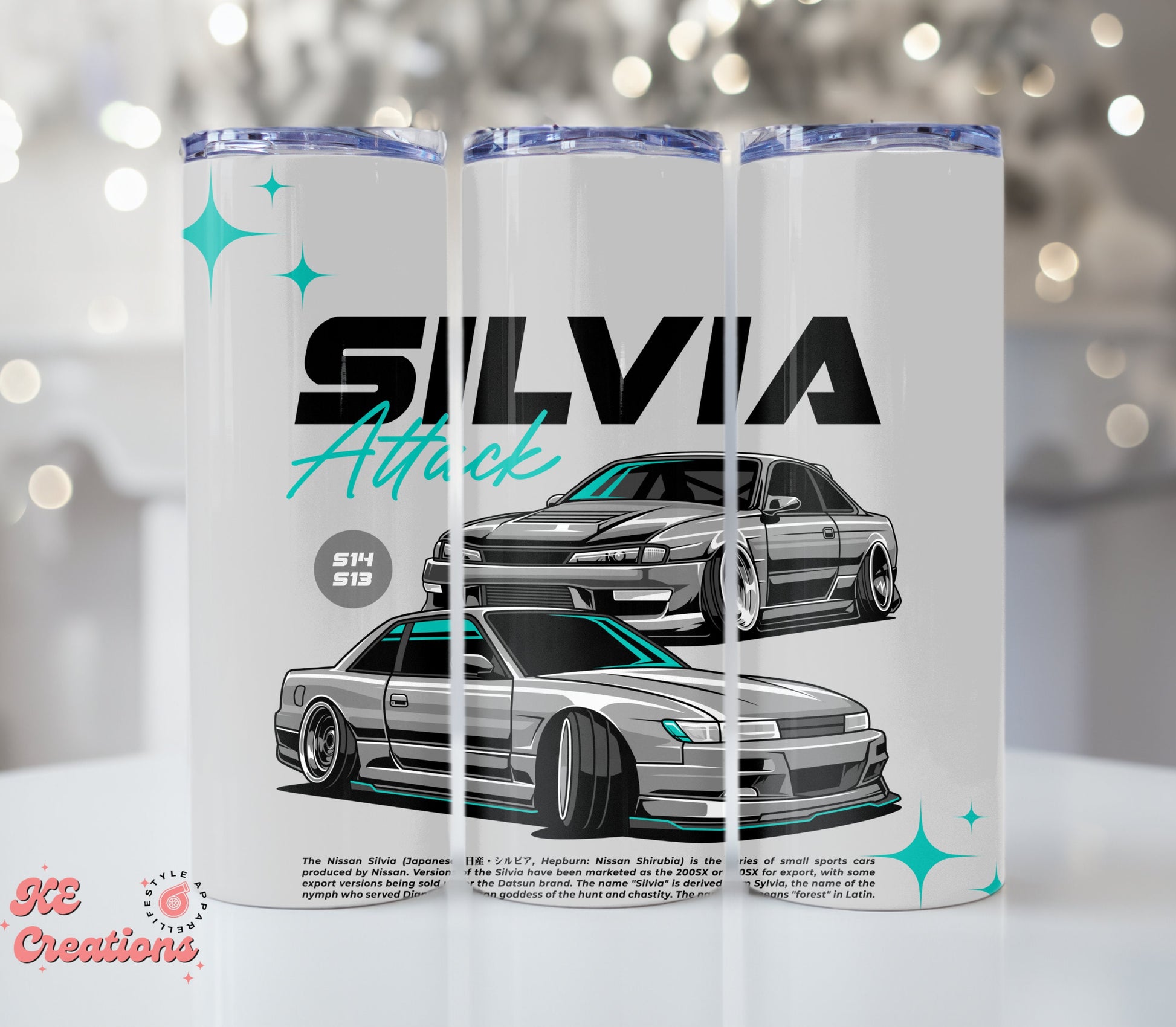 Custom JDM 20oz Stainless Steel Tumbler| Silvia Attack