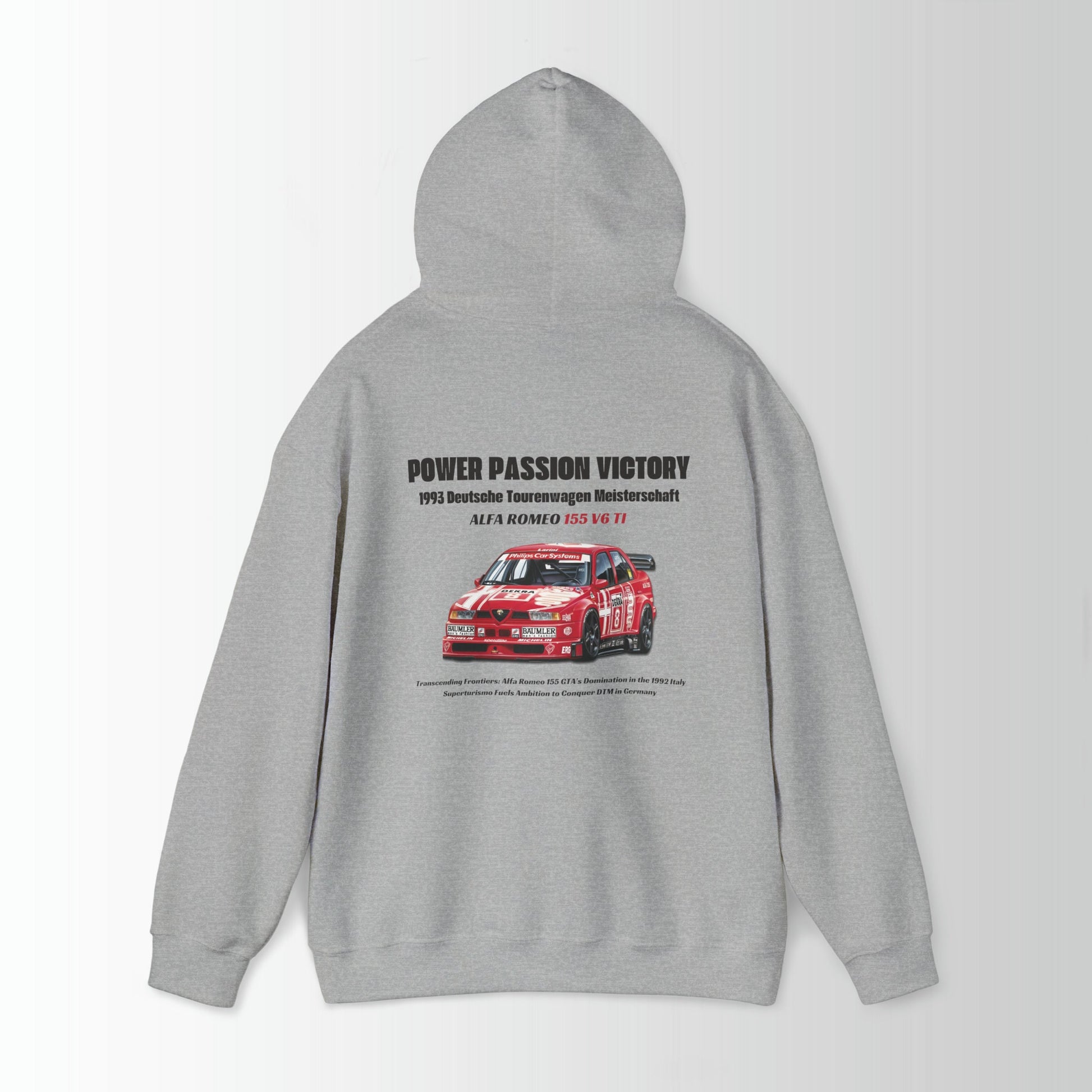 Alfa Romeo 155 V6 TI Vintage Graphic Hoodie - DTM Racing - Racing Car Hoodie, Retro Racing Car Shirt, Unisex Heavy Blend Hoodie