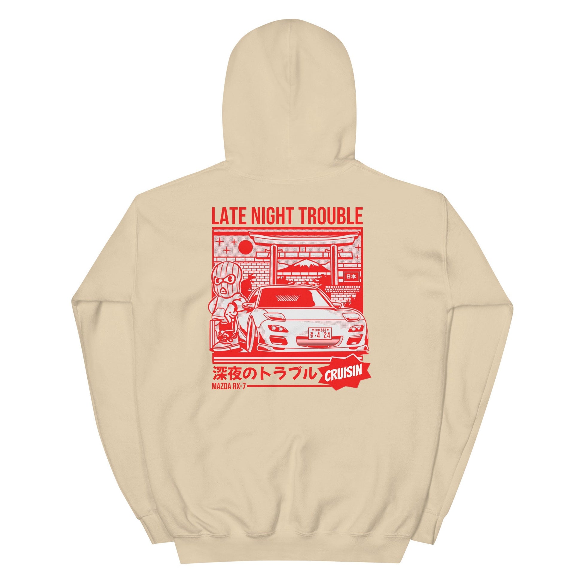 Embroidered "Late Night Trouble" JDM Hoodie