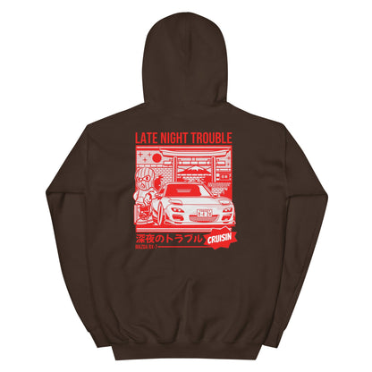 Embroidered "Late Night Trouble" JDM Hoodie