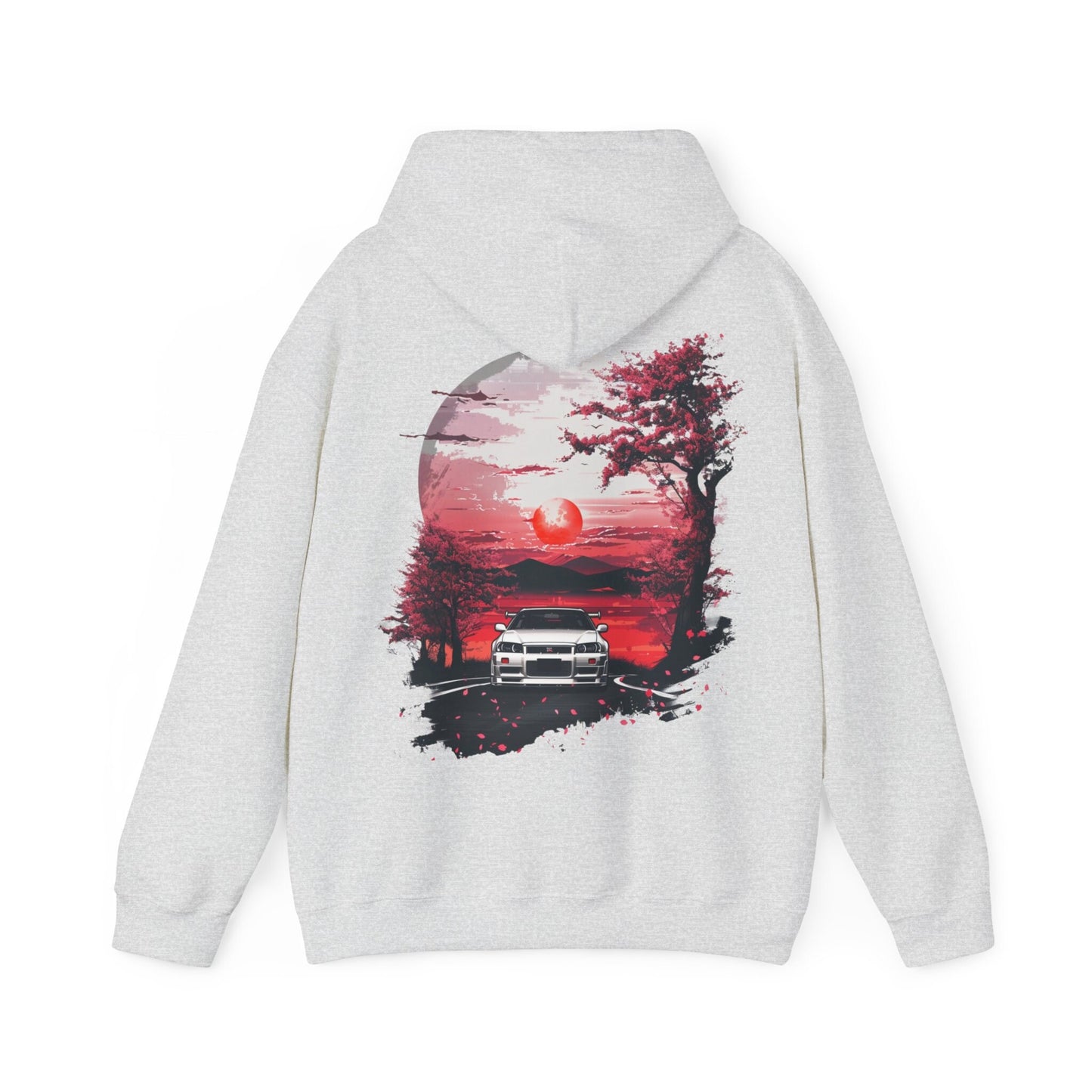 Jdm Hoodie | R34 GTR Hoodie | Sunset Mountains Design | Cars | Gift For Him