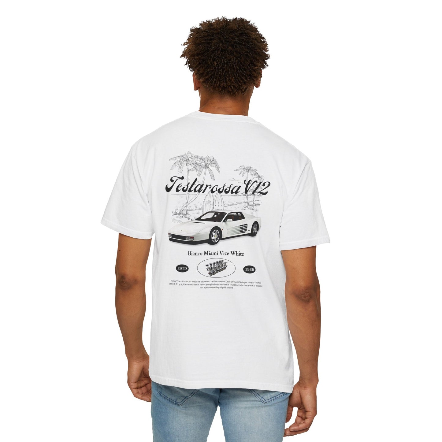 Classic Ferrari Testarossa V12 T-Shirt - Premium Car Enthusiast Tee