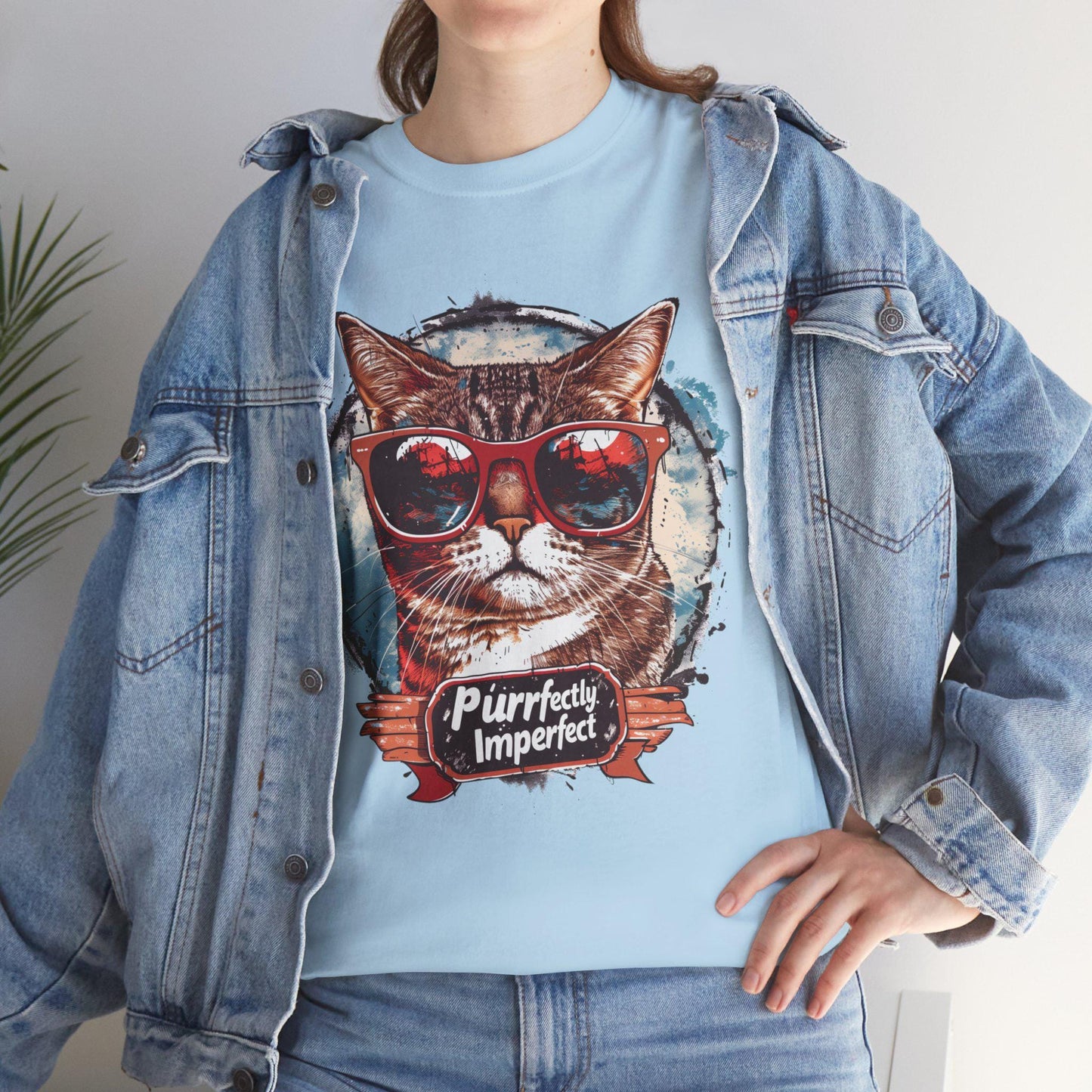 Purrfectly Imperfect Retro Graphic T-Shirt, Vintage Unisex Adult T Shirt, Vintage Kitten T Shirt, Cat T-Shirt, Funny Shirt, Retro Gifts