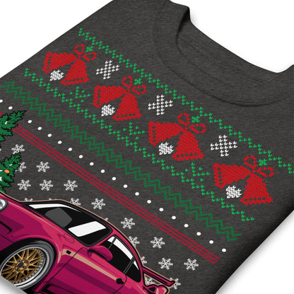 Ugly Christmas Sweater - Porsche 911 964 in Red - Ugly Xmas Sweater - Car Guy Holiday Gift, Funny Christmas Gift, Porsche Gift, 911 Gift