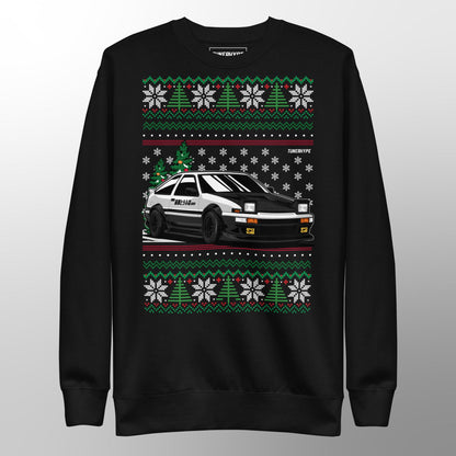 JDM Ugly Christmas Sweater - TRUENO AE86 - Ugly Xmas Sweater - Car Guy Holiday Gift, Funny Christmas Gift, Initial D Gift, Kid Holiday Gift