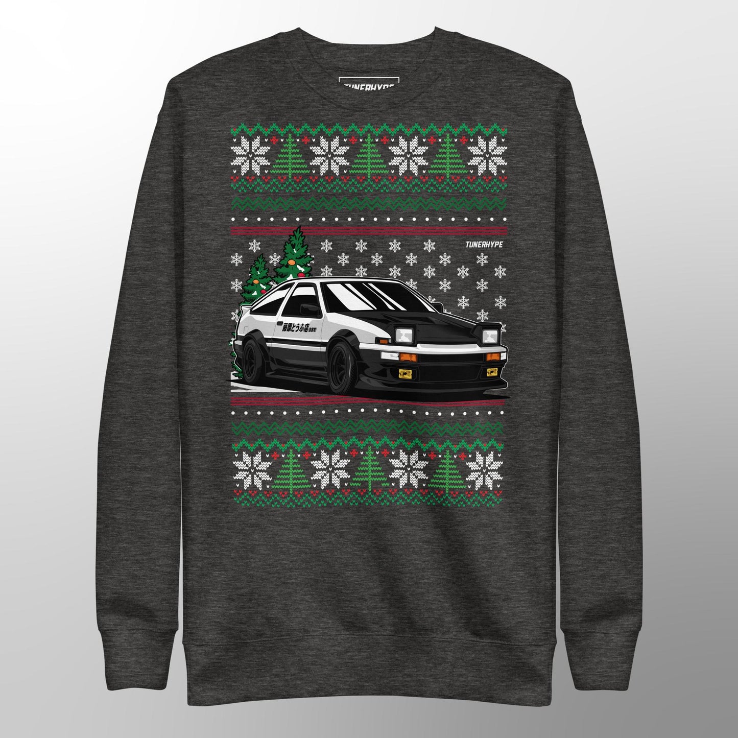 JDM Ugly Christmas Sweater - TRUENO AE86 - Ugly Xmas Sweater - Car Guy Holiday Gift, Funny Christmas Gift, Initial D Gift, Kid Holiday Gift