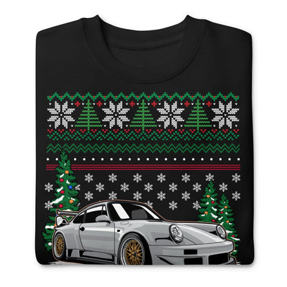 Ugly Christmas Sweater - Porsche 911 964 in Grey - Ugly Xmas Sweater - Car Guy Holiday Gift, Funny Christmas Gift, 911 Gift, Porsche Gift