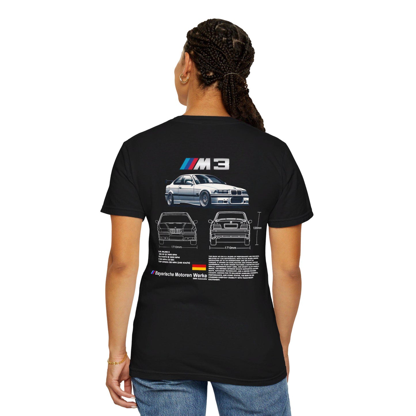 BMW M3 E36 Spec Tee - Boosted Gear Co, Euro Car Shirt, Cool Unisex Tee, Casual Motorsport Top, Unique Graphic Car Apparel