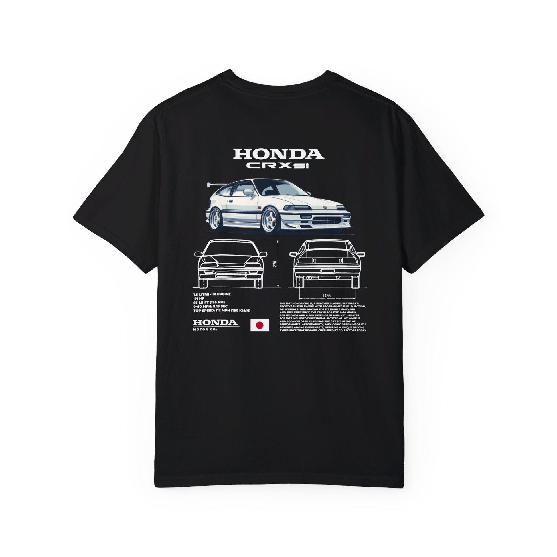 Honda CRX Si Spec Tee - Boosted Gear Co, JDM Classic Shirt, Cool Unisex Tee, Casual Car Top, Unique Graphic Sport Compact Apparel