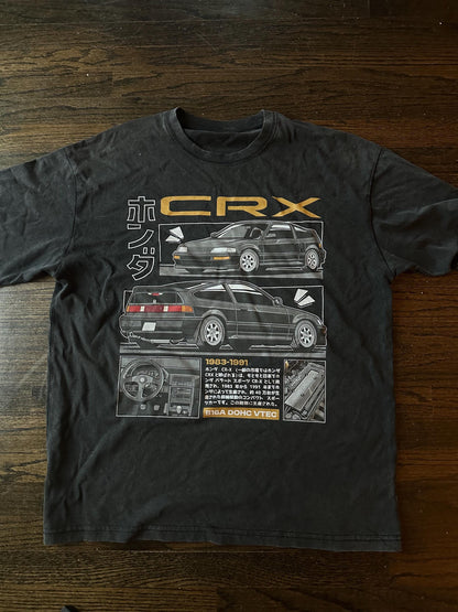 Mugen Honda CRX Vintage T-Shirt - Oversize and Heavyweight - Car Guy Holiday Gift - JDM Honda - CRX Hoodie, Civic Hoodie - Oversize shirt