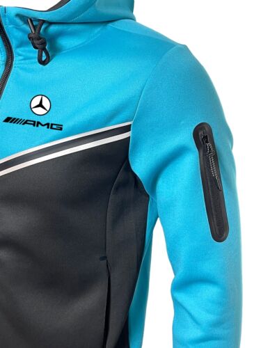 AMG Mercedes Turquoise Black Custom Jogging Jacket_driver_clothing_drivi.store